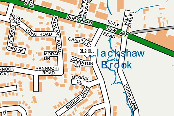 BL2 6LJ map - OS OpenMap – Local (Ordnance Survey)