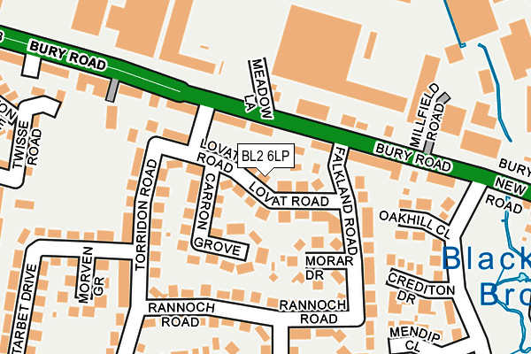 BL2 6LP map - OS OpenMap – Local (Ordnance Survey)