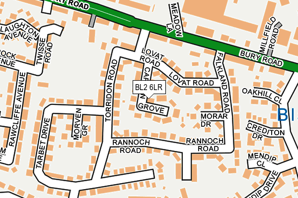 BL2 6LR map - OS OpenMap – Local (Ordnance Survey)