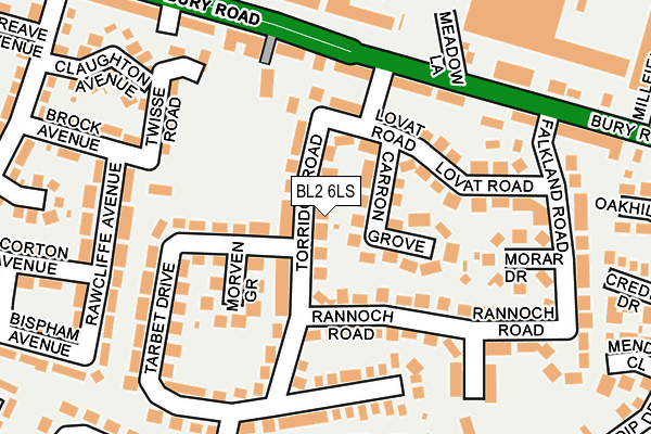 BL2 6LS map - OS OpenMap – Local (Ordnance Survey)