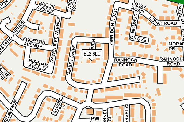 BL2 6LU map - OS OpenMap – Local (Ordnance Survey)
