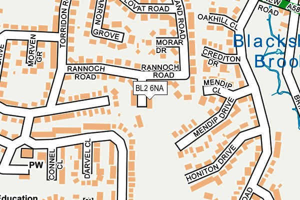 BL2 6NA map - OS OpenMap – Local (Ordnance Survey)