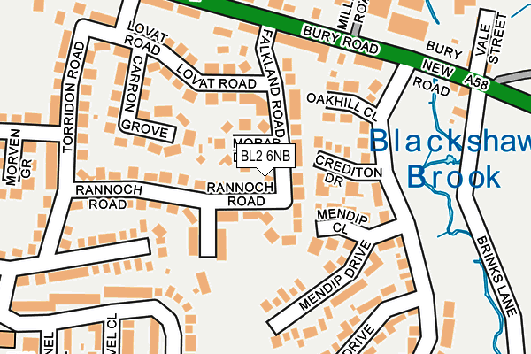 BL2 6NB map - OS OpenMap – Local (Ordnance Survey)