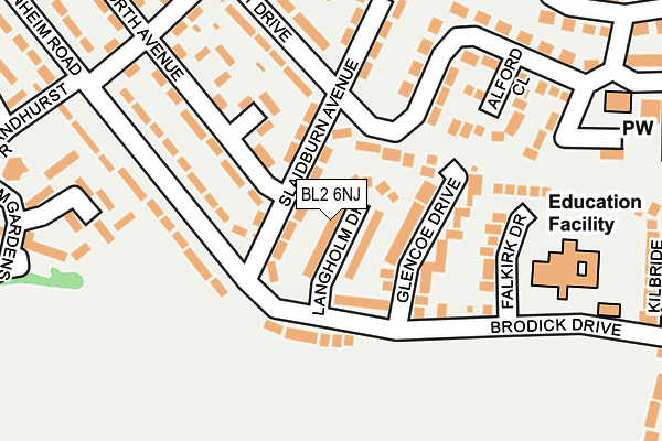 BL2 6NJ map - OS OpenMap – Local (Ordnance Survey)