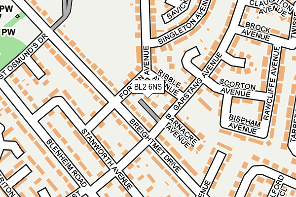 BL2 6NS map - OS OpenMap – Local (Ordnance Survey)