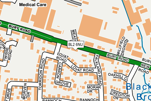 BL2 6NU map - OS OpenMap – Local (Ordnance Survey)