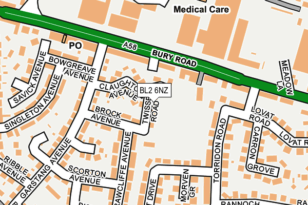 BL2 6NZ map - OS OpenMap – Local (Ordnance Survey)