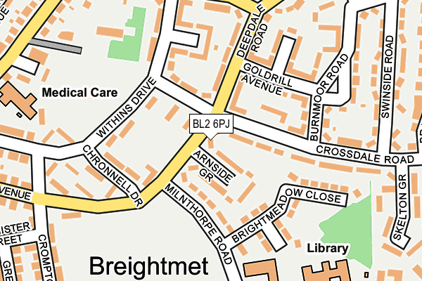BL2 6PJ map - OS OpenMap – Local (Ordnance Survey)