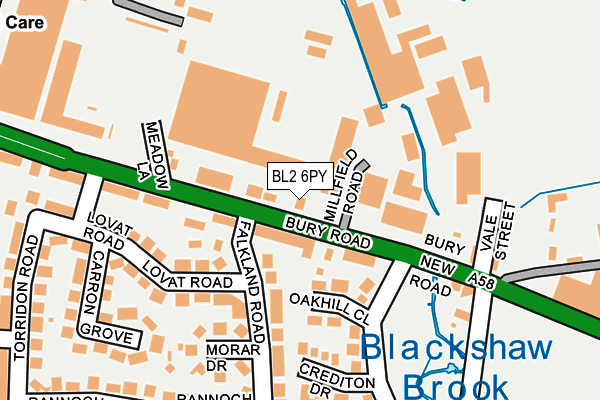 BL2 6PY map - OS OpenMap – Local (Ordnance Survey)