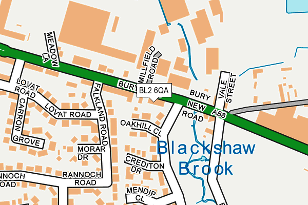 BL2 6QA map - OS OpenMap – Local (Ordnance Survey)