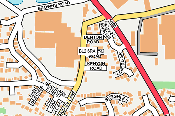 BL2 6RA map - OS OpenMap – Local (Ordnance Survey)