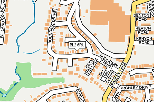 BL2 6RU map - OS OpenMap – Local (Ordnance Survey)