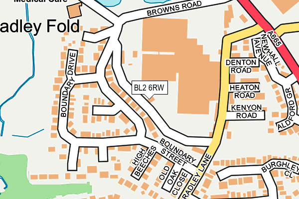 BL2 6RW map - OS OpenMap – Local (Ordnance Survey)