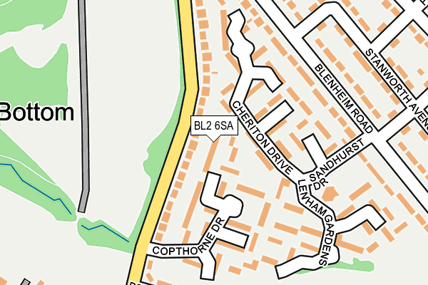 BL2 6SA map - OS OpenMap – Local (Ordnance Survey)