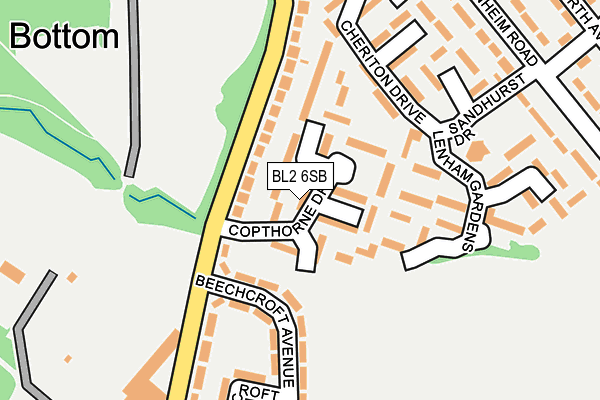 BL2 6SB map - OS OpenMap – Local (Ordnance Survey)