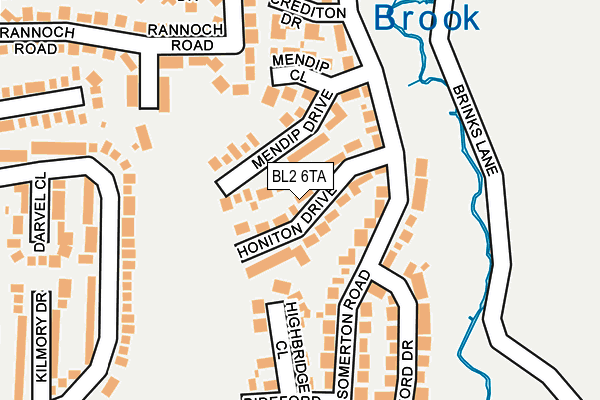 BL2 6TA map - OS OpenMap – Local (Ordnance Survey)