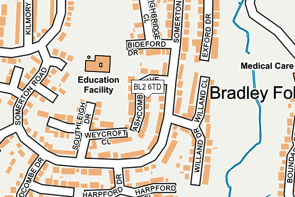 BL2 6TD map - OS OpenMap – Local (Ordnance Survey)