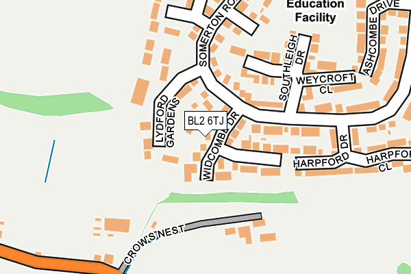 BL2 6TJ map - OS OpenMap – Local (Ordnance Survey)
