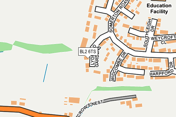 BL2 6TS map - OS OpenMap – Local (Ordnance Survey)
