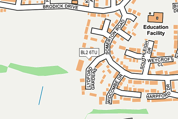 BL2 6TU map - OS OpenMap – Local (Ordnance Survey)