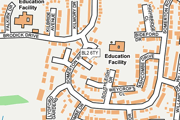 BL2 6TY map - OS OpenMap – Local (Ordnance Survey)