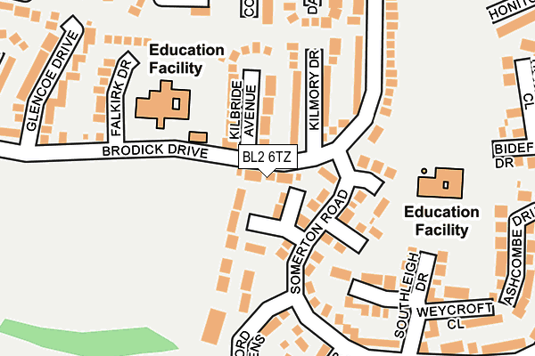 BL2 6TZ map - OS OpenMap – Local (Ordnance Survey)