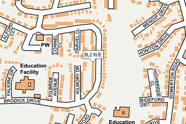 BL2 6UE map - OS OpenMap – Local (Ordnance Survey)