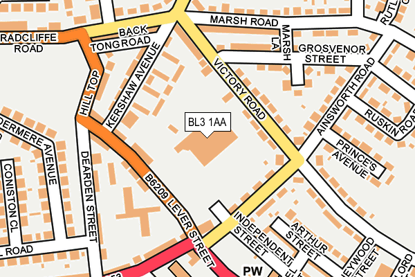 BL3 1AA map - OS OpenMap – Local (Ordnance Survey)