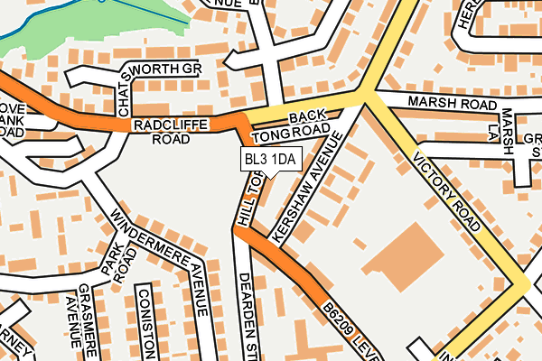 BL3 1DA map - OS OpenMap – Local (Ordnance Survey)