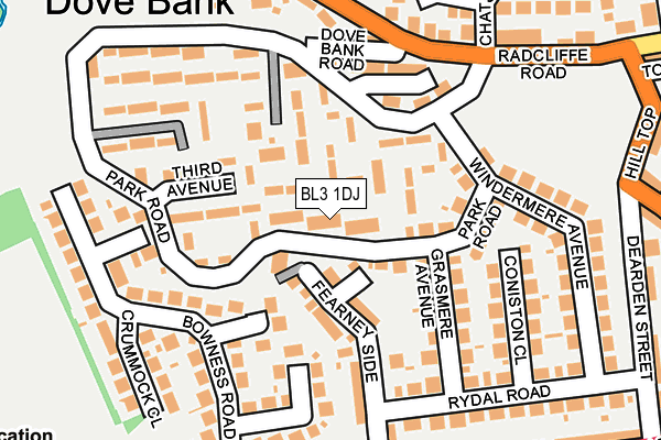 BL3 1DJ map - OS OpenMap – Local (Ordnance Survey)