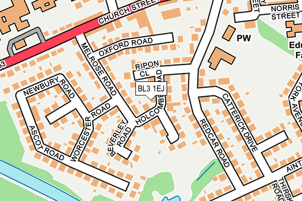 BL3 1EJ map - OS OpenMap – Local (Ordnance Survey)