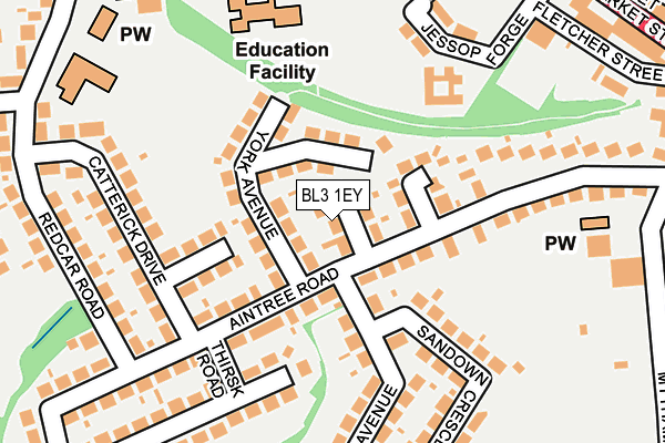 BL3 1EY map - OS OpenMap – Local (Ordnance Survey)