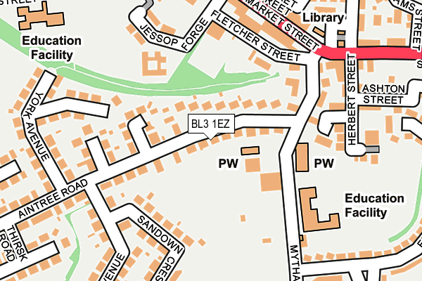 BL3 1EZ map - OS OpenMap – Local (Ordnance Survey)
