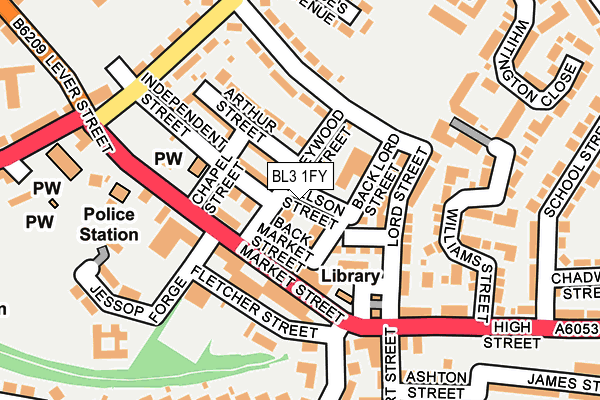 BL3 1FY map - OS OpenMap – Local (Ordnance Survey)