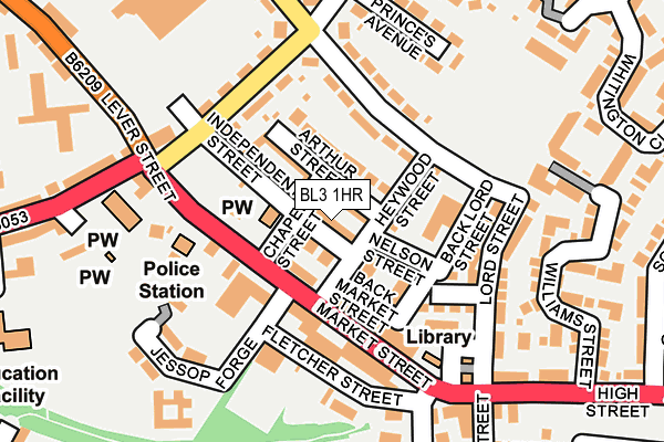 BL3 1HR map - OS OpenMap – Local (Ordnance Survey)