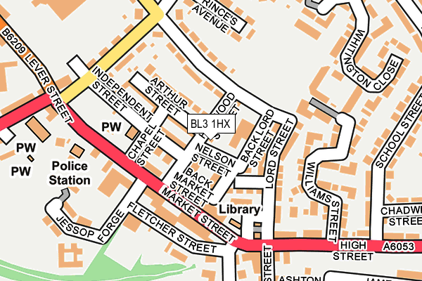 BL3 1HX map - OS OpenMap – Local (Ordnance Survey)