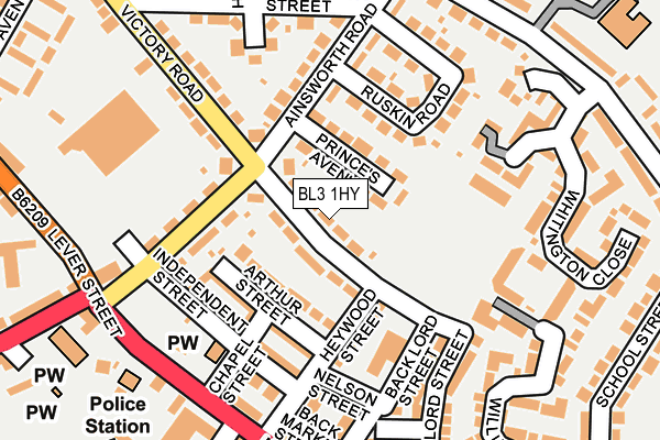 BL3 1HY map - OS OpenMap – Local (Ordnance Survey)