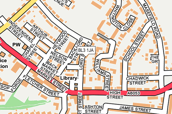 BL3 1JA map - OS OpenMap – Local (Ordnance Survey)