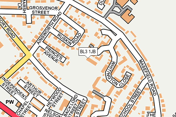 BL3 1JB map - OS OpenMap – Local (Ordnance Survey)