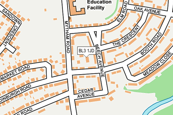 BL3 1JD map - OS OpenMap – Local (Ordnance Survey)