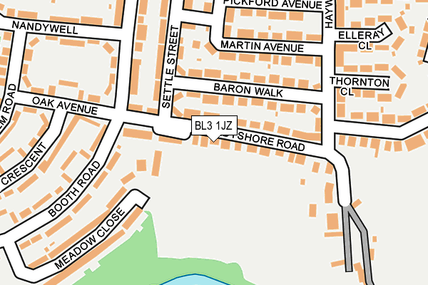 BL3 1JZ map - OS OpenMap – Local (Ordnance Survey)
