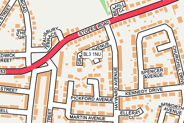 BL3 1NU map - OS OpenMap – Local (Ordnance Survey)