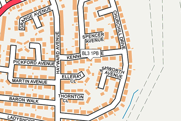 BL3 1PB map - OS OpenMap – Local (Ordnance Survey)