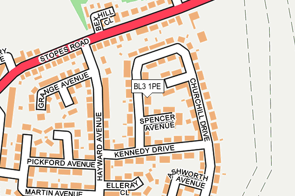 BL3 1PE map - OS OpenMap – Local (Ordnance Survey)