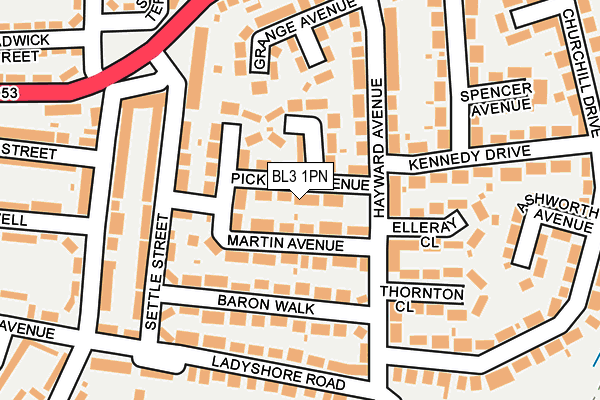 BL3 1PN map - OS OpenMap – Local (Ordnance Survey)