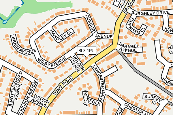 BL3 1PU map - OS OpenMap – Local (Ordnance Survey)