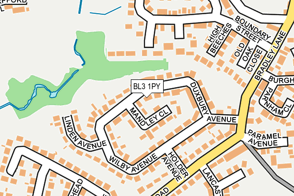 BL3 1PY map - OS OpenMap – Local (Ordnance Survey)