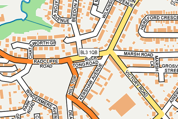 BL3 1QB map - OS OpenMap – Local (Ordnance Survey)