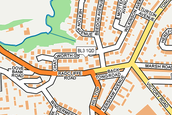BL3 1QD map - OS OpenMap – Local (Ordnance Survey)