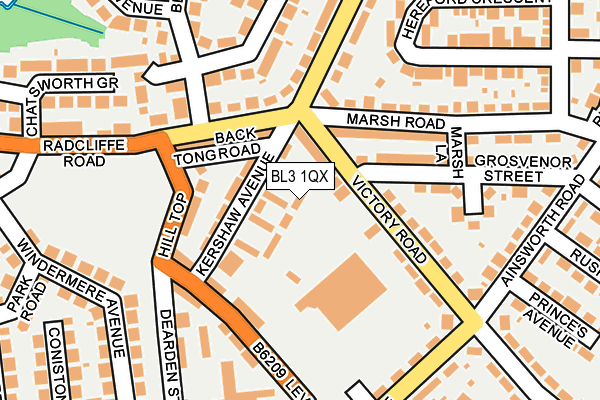BL3 1QX map - OS OpenMap – Local (Ordnance Survey)